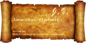 Janecskai Vladimir névjegykártya
